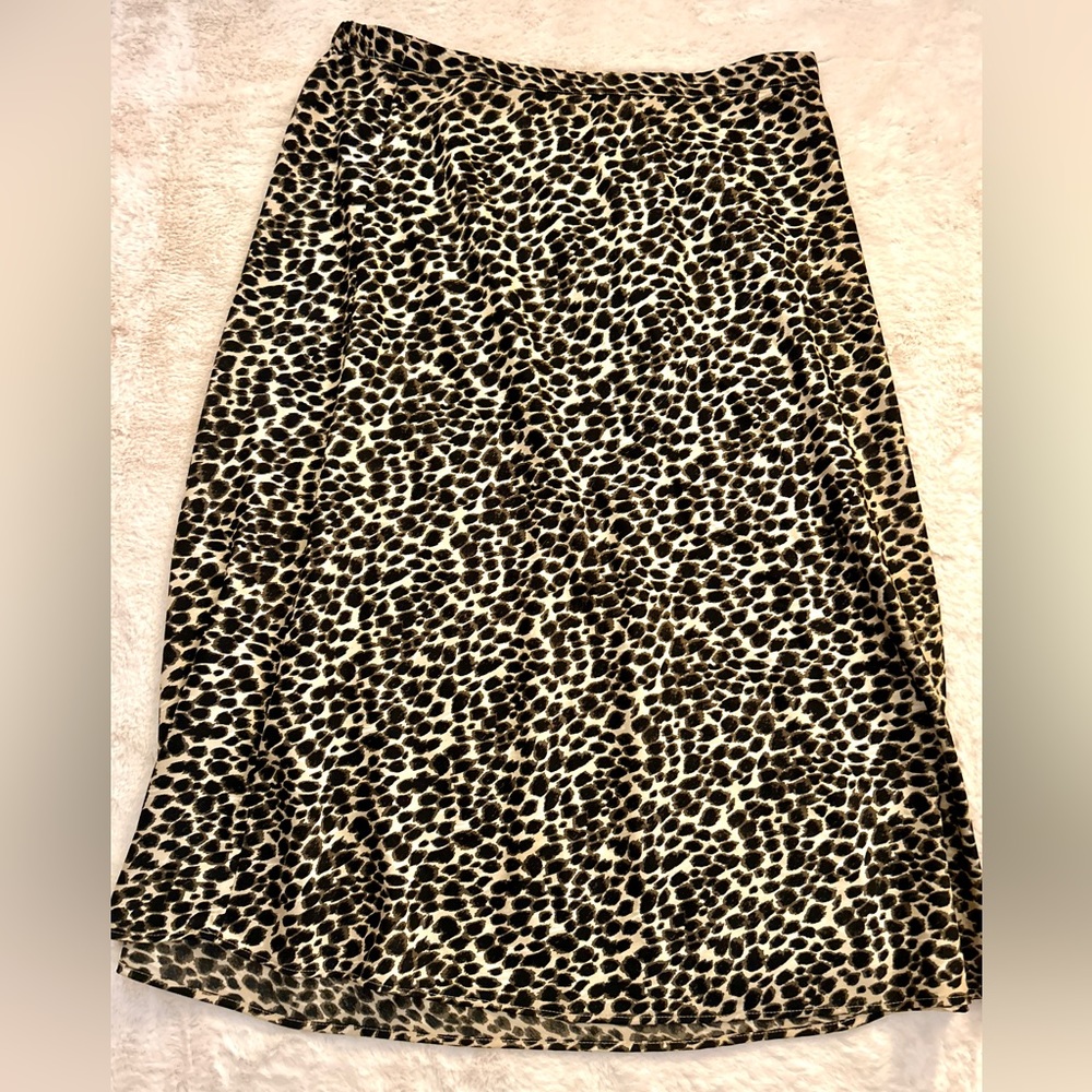 J Crew Leopard Satin Skirt
